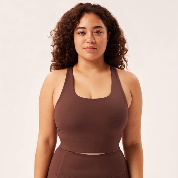 girlfriend collective Other - GIRLFRIEND COLLECTIVE Paloma Racerback Sports Bra Large Earth Brown Compression
